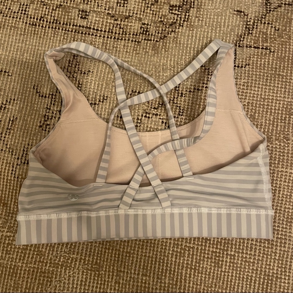 Lulu Lemon Sports Bra Striped Gray